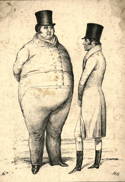 Due personaggi di grande peso sul prato. Domanda: Qual è il più pesante?, 1829 da John Doyle