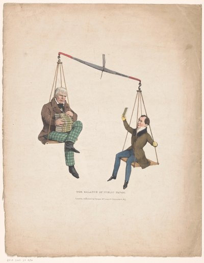 Bilancia con gli scrittori Walter Scott e Thomas Moore da John Doyle