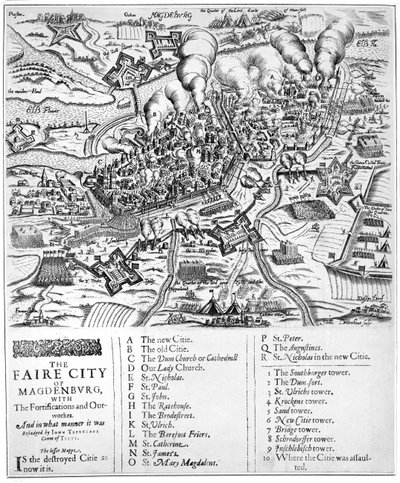 La Città di Magdeburgo, con le Fortificazioni e le Opere Esterne. E in che modo fu Assediata da John Tserclaes Conte di Tilly, 1631 da John Droeshout
