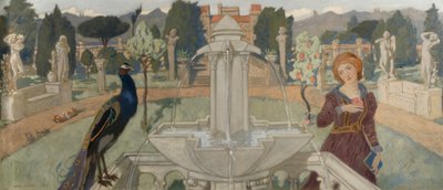 Pavoni e fontana da John Duncan