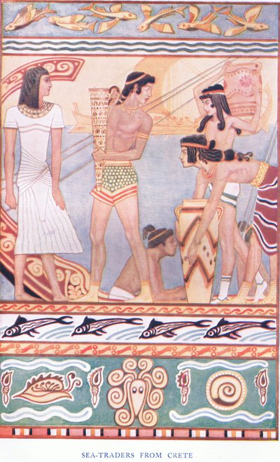 Commercianti marittimi di Creta, illustrazione da Myths of Crete and Pre-Hellenic Europe da John Duncan