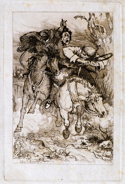 Due cavalieri al galoppo [uno porta la propria testa] da John Duncan