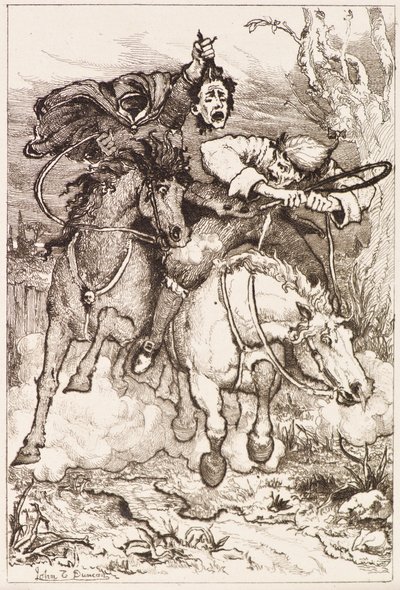 Due cavalieri al galoppo [uno porta la propria testa] da John Duncan