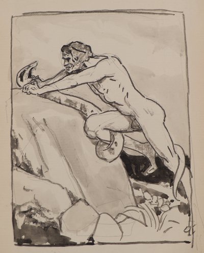 Senza titolo [Uomo che lotta con un serpente] da John Duncan