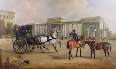 Il signor Massey Stanley con cabriolet e cavalli a Hyde Park Corner, 1833 da John E. Ferneley