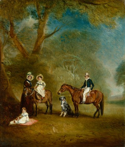 La Famiglia Pares di Hopwell in un Paesaggio Boschivo da John E. Ferneley