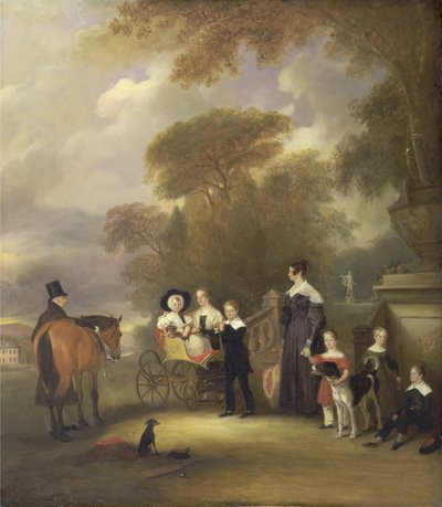 Il reverendo e la signora Henry Palmer con i loro sei figli più giovani a Withcote Hall, vicino a Oakham, Leicestershire da John E. Ferneley
