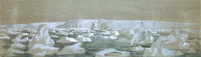 Parte della Barriera Polare Sud, 2 febbraio 1841 (acquerello) da John Edward Davis
