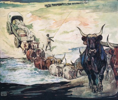 Attraversando il fiume, illustrazione da 