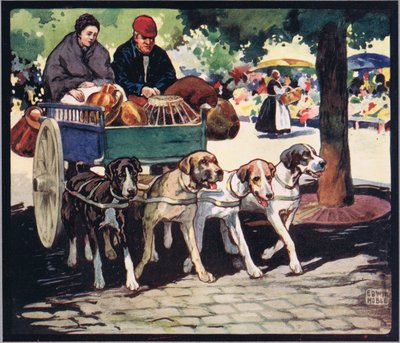 Carro francese per cani, illustrazione da 