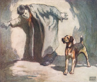 Cane poliziotto al lavoro, illustrazione da 