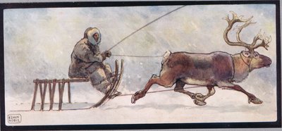 Renna e slitta, illustrazione da 