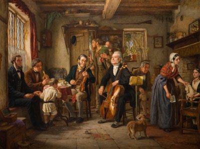 Prova filarmonica in una fattoria, 1860 da John Evan Hodgson