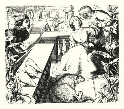 Il Sogno di un Giorno (incisione) da John Everett (after) Millais
