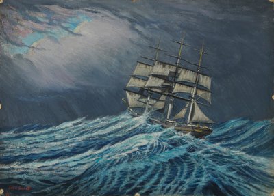 Una nave a vela, fine XIX secolo - metà XX secolo da John Everett