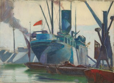 Navi camuffate nei dock di Londra da John Everett
