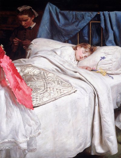 Addormentato. 1865 circa (Olio su tela) da John Everett Millais