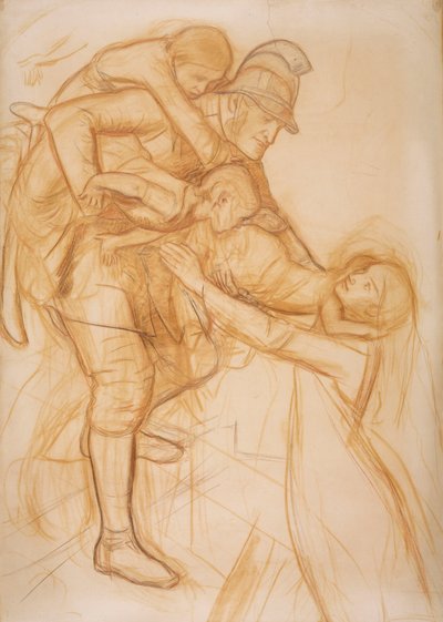 Cartone per "Il salvataggio", c.1855 da John Everett Millais