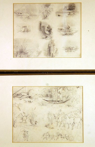Varie schizzi di scene di campagna (giovanili), c.1842 da John Everett Millais