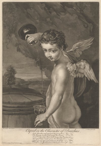 Cupido nel Ruolo di Bacco da John Faber the younger