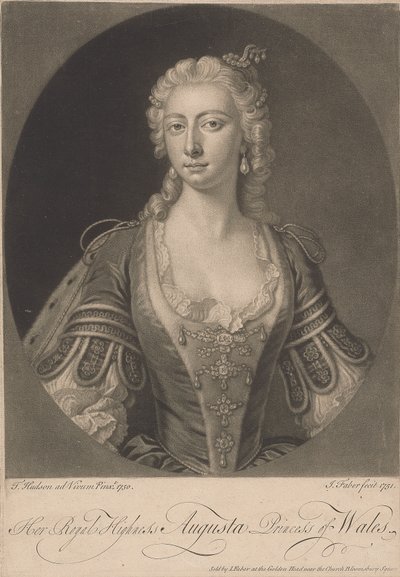Sua Altezza Reale Augusta Principessa del Galles, 1751 da John Faber the younger
