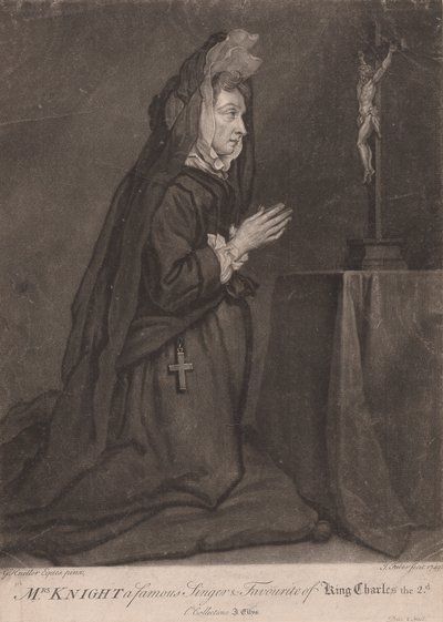 Mrs. Knight, una Famosa Cantante e Favorita del Re Carlo II da John Faber the younger