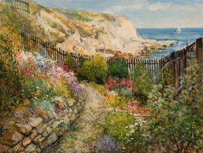Un giardino di Cullercoats con vista sul mare da John Falconar Slater
