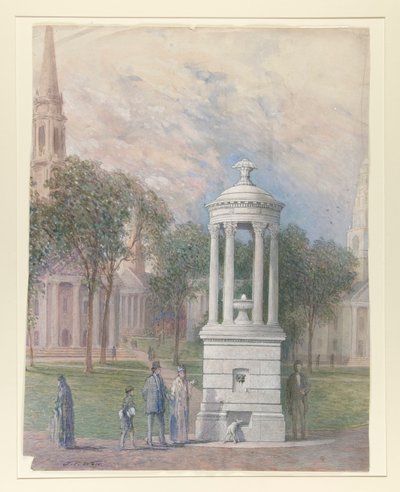 Fontana Bennett sul New Haven Green da John Ferguson Weir