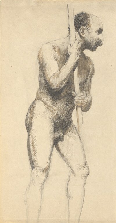Nudo Maschile con un Palo da John Ferguson Weir