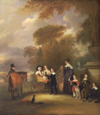 Il Rev. e la Sig.ra Henry Palmer con i loro sei figli più giovani a Withcote Hall, vicino a Oakham, Leicestershire da John Ferneley