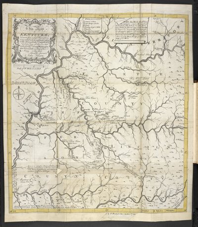 Una mappa del Kentucky, in The Discovery, Settlement and present State of Kentucke da John Filson
