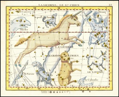 1776 - John Flamsteed - La Licorne, Le Gd. Chien (Monoceros e Canis Major) da John Flamsteed