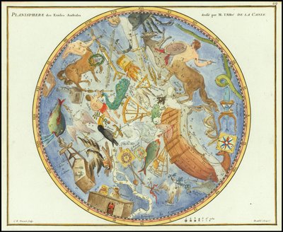 1776 - John Flamsteed - Planisphere des Etoiles Australes da John Flamsteed