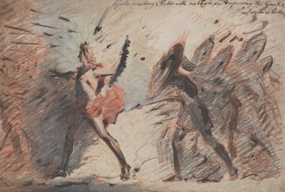 Apollo precede Ettore con il suo egida e disperde i Greci, lezioni di Fuseli da John Flaxman