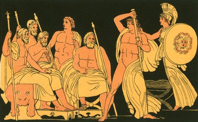 Athene reprime la furia di Achille da John Flaxman