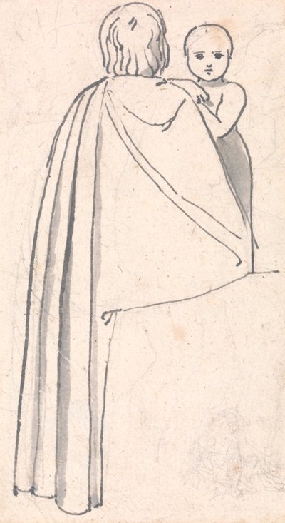 Vista Posteriore di una Donna con Bambino che Guarda oltre la Spalla da John Flaxman