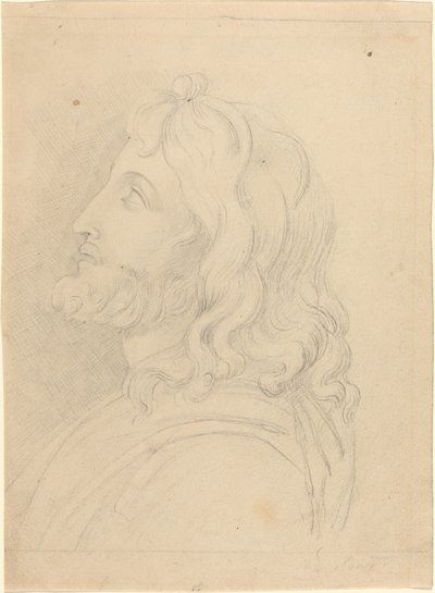Busto di un Uomo Barbuto che Guarda in Alto da John Flaxman