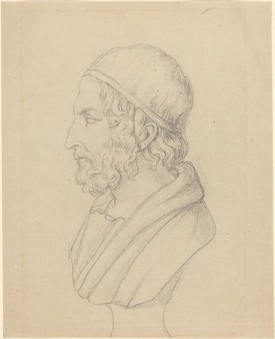 Busto classico di un uomo barbuto da John Flaxman