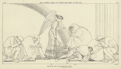 Iride consiglia Priamo di ottenere il corpo di Ettore da John Flaxman