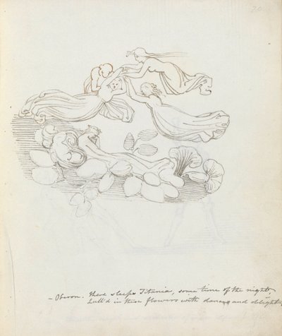Oberon. Titania dorme, qualche volta della notte... da John Flaxman