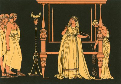 Penelope sorpresa dai pretendenti da John Flaxman