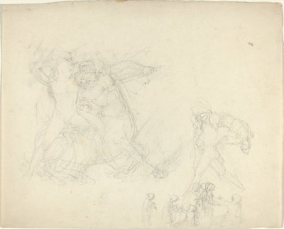 Foglio di studi, incluso un uomo che combatte un centauro da John Flaxman