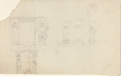 Struttura con figure in abiti asiatici (Illustrazione per "Il Cofanetto"?) da John Flaxman