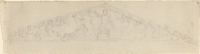 Studio per la ricostruzione del frontone occidentale del Partenone da John Flaxman