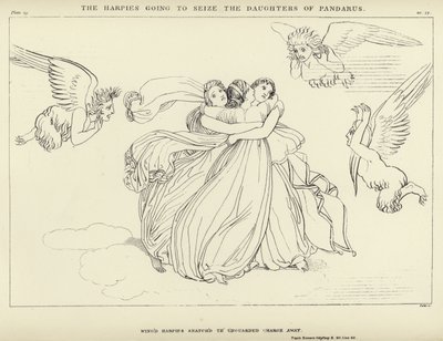 Le Arpie vanno a catturare le figlie di Pandaro da John Flaxman