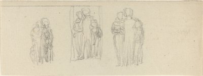 Tre gruppi di figure (genitori e figli?) da John Flaxman