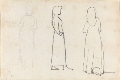 Tre Schizzi di una Donna in Piedi da John Flaxman