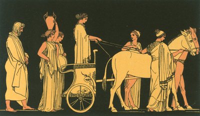Ulisse segue il carro di Nausicaa da John Flaxman