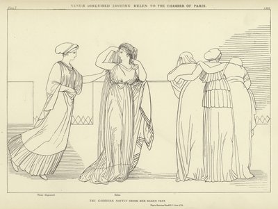 Venere travestita invita Elena nella camera di Paride da John Flaxman
