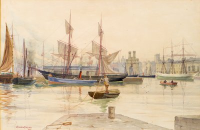 Docks di Dundee con navi baleniere da John Francis Pollock